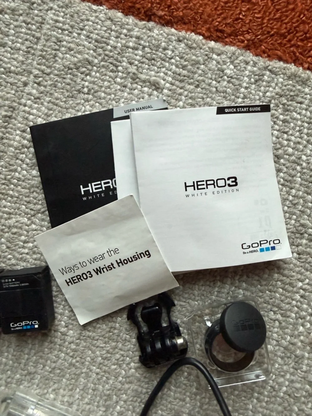 GoPro HERO 3 Silver, accessories, wrist housing, selfie stick